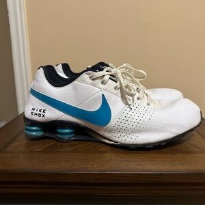 Nike Shox White and Teal Sneakers